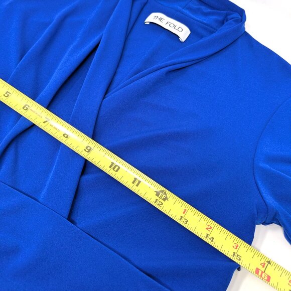 The Fold London Belleville WomensTop Small Royal Blue Knit Long Sleeve Blouse - Picture 9 of 16